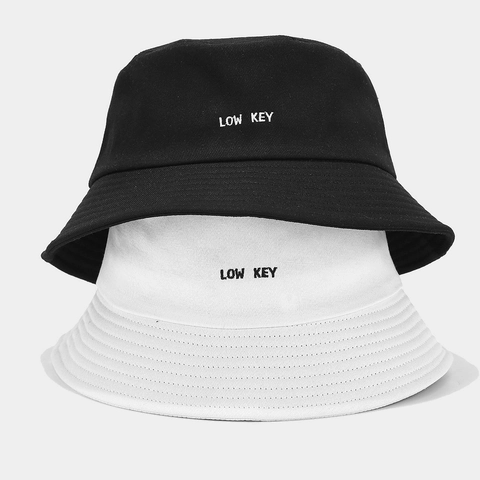Cotton Bucket Hat Low Key Stickerei Breiter Krempe Sonnenschutz Atmungsaktiv Casual Anglerhut Für Damen Herren
