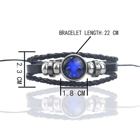 Leuchtendes Drachenauge Armband Geflochtenes Leder Legierung Glas Steampunk Schmuck Für Herren Damen Leuchten Im Dunkeln