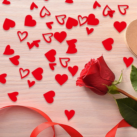 Red Heart Paper Confetti Solid Hollow Wedding Party Anniversary Decoration Valentine's Day Romantic Table Scatter Props