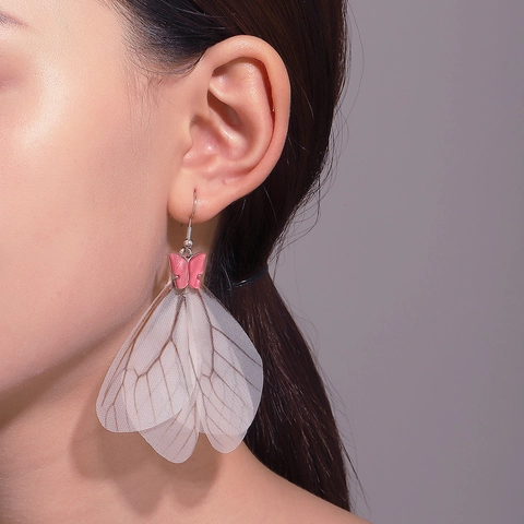 Handmade Butterfly Wing Drop Earrings For Women Forest Style Cicada Wings Tassel Earrings Acrylic Bohemian Jewelry Accessory
