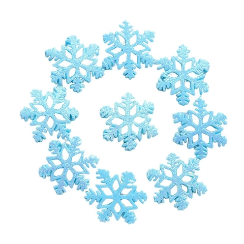 Charmes De Flocon De Neige En Résine À Dos Plat Pailleté Bleu Pour Bricolage De Noël Accessoires De Cheveux Décoration De Coque De Téléphone
