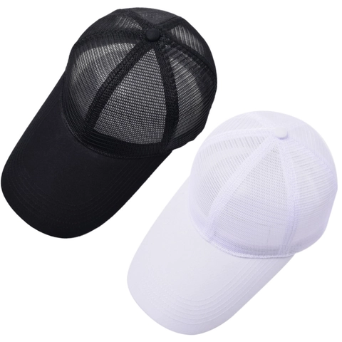 Cotton Mesh Breathable Extended Brim Sun Protection Adjustable Outdoor Sports Golf Baseball Cap For Adult
