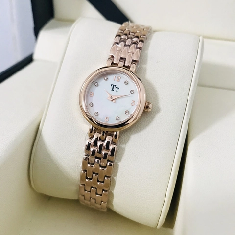 Women's Quartz Watch Ultra Thin Mini Round Mother Of Artificial Pearl Dial Stainless Steel Strap Waterproof Elegant Simple Analog Wristwatch