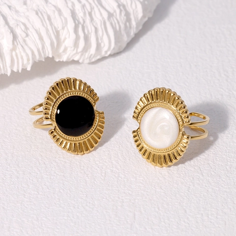 Vintage Sonnenstrahl Ring 18K Vergoldeter Edelstahl Verstellbarer Offener Geometrischer Fingerschmuck Für Frauen