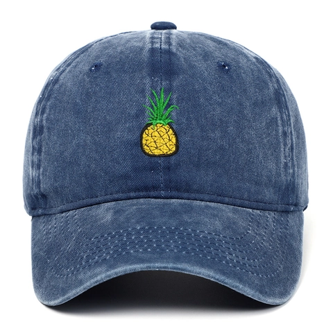 Cappellino Da Baseball Vintage In Cotone Lavato Con Ricamo Di Ananas Regolabile Casual Dad Hat Per Uomini Donne Solare
