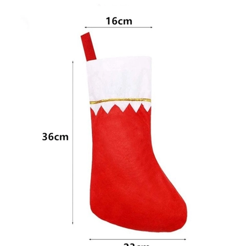 Weihnachtsstrumpf Hängende Tasche Aus Vliesstoff Mit Goldrand Feiertagsdekoration Einfarbig Für Kamin