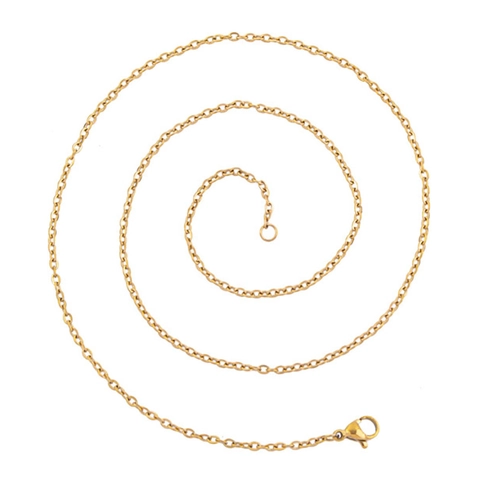 Collar De Cadena Cruzada De Acero Inoxidable Minimalista Con Cierre De Langosta Chapado Al Vacío Unisex