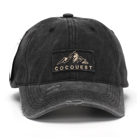 Casquette De Baseball En Coton Lavé Rétro Avec Broderie Et Bord Effiloché Vintage Streetwear Unisexe