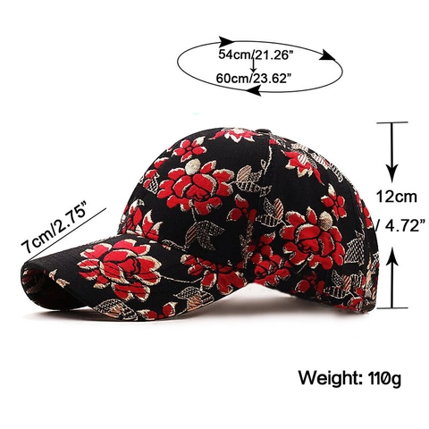 Floral Baseballkappe Baumwolle Jacquard Stickerei Goldfaden Hip Hop Retro Ethno-Stil Verstellbar Dad Hat Unisex