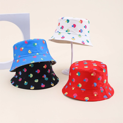 Kinder Fischerhut Polyester Baumwolle Sonnenschutz Outdoor Cartoon Mehrfachmuster Druck Süß Für Kleinkinder Jungen Mädchen
