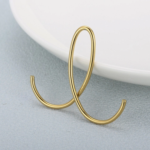 Minimalist Abstract Line Stainless Steel Earring Pendants For DIY Jewelry Making Geometric C Shape Charms