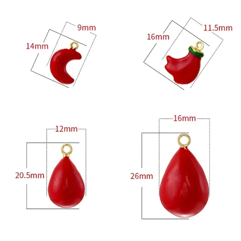 DIY Κοσμήματα Κατασκευή Charms Ορείχαλκος Σμάλτο Φρούτα Σελήνη Σταγόνα Νερού Μενταγιόν Πολύχρωμο Μόδα Αξεσουάρ