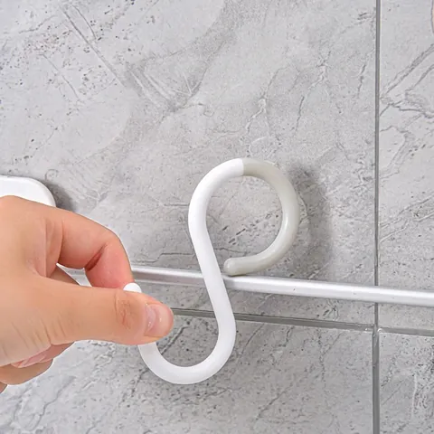Ganchos En Forma De S Con Cierre Anticaída Flexible Plástico ABS Resistente Para Cocina Baño Armario