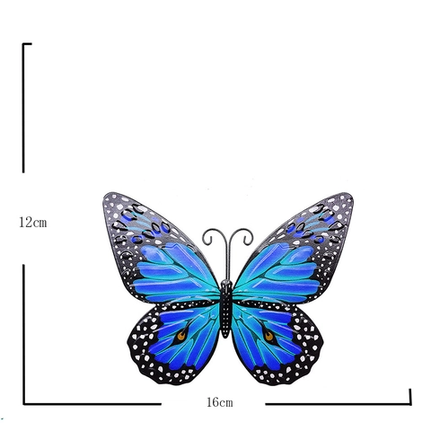 Metal Butterfly Wall Decor Colorful Hand Painted 3D Hanging Ornament For Garden Fence Patio Indoor Outdoor
