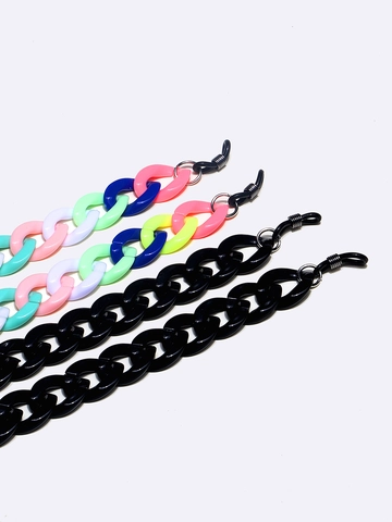 Acrylic Glasses Chains Anti Slip Eyewear Retainer Cords Chunky Link Necklace Straps Colorful Black