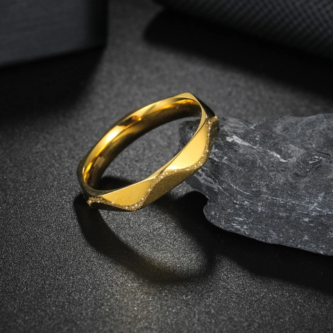 Minimalistische Roestvrijstalen Geometrische Ring Voor Heren Dames Gematteerde Veelzijdige Paar Band Ring Punk Mode Sieraden Cadeau