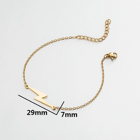Bliksemschicht Hanger Armband Roestvrij Staal Minimalistisch Verstelbare Ketting Mode Sieraden Voor Vrouwen