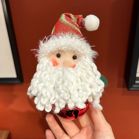 Kerstboom Hangende Bel Ornamenten Kerstman Sneeuwpop Rendier Vormen Polyester IJzer Metaal Feestelijke Decoratie