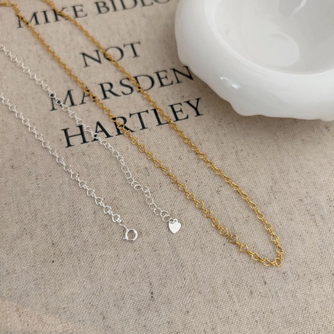 Collana A Catena Con Maglie A Cuore Argento Sterling 925 Gioielli Minimalisti Per Donna