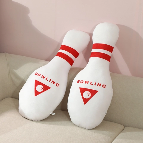 Creative Bowling Pin Plush Pillow Toy Soft Stuffed Cushion Home Decor Novelty Gift For Children Bedroom Sofa