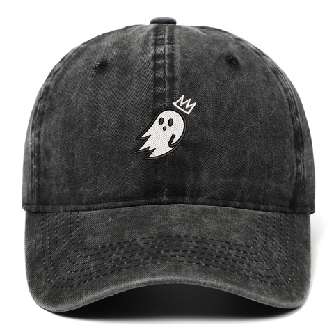 Gorra De Béisbol De Algodón Bordado De Fantasma Ajustable Vintage Lavado Streetwear Sombrero Sol