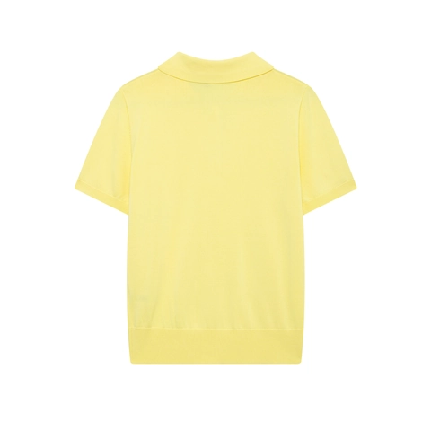 Polo De Punto Para Mujer Manga Corta Poliéster Con Botones Color Sólido Casual Ajustado Top