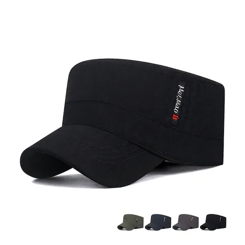 Cadet Cap Baumwolle Twill Flache Militärmütze Verstellbare Metallschnalle Sonnenschutz Outdoor Freizeit Vintage Herren