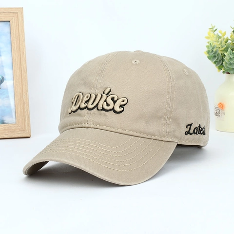 Cotton Baseball Cap With Letter Embroidery Adjustable Strap Retro Casual Outdoor Sun Hat For Men And Women