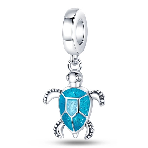 Ocean Blue Alloy Enamel Charms For Pandora Style Bracelet DIY Jewelry Making Sea Turtle Graduation Earth Music Soccer Pendant Women