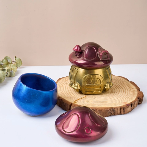 Molde De Silicona Con Forma De Casa De Hongo Pájaro Para Caja De Almacenamiento De Resina Organizador De Joyas
