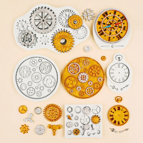 Steampunk Mechanisches Getriebe Kompass Silikonform Für Fondant Tortendekoration DIY Schokolade Epoxidharz Handwerk