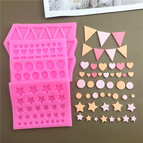 Stampo In Silicone Per Fondente Per Decorazione Di Torte Cuore Stella Rotondo Triangolo Forme Geometriche Cioccolato Artigianale