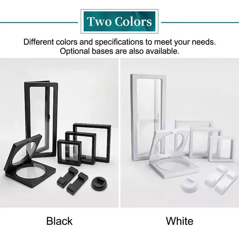 PE Film Floating Jewelry Display Box 3D Suspension Case Transparent Organizer For Rings Necklaces Dustproof Plastic