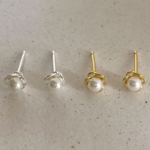 Pendientes De Botón Con Perla Artificial De Flor Y Poste De Plata De Ley 925 Joyería Sencilla Elegante Regalo Para Mujer