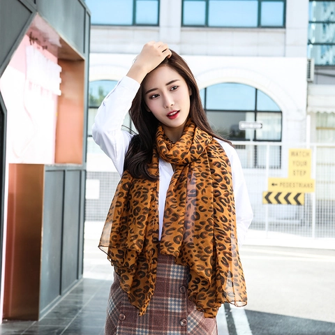 Sciarpa In Chiffon Da Donna Stampa Leopardata Zebra Scialle Leggero Alla Moda Protezione Solare Foulard Morbido Accessori