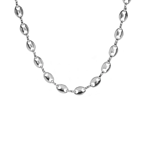 Set Di Gioielli Con Catena A Chicco Di Caffè In Acciaio Inossidabile Collana E Bracciale Maglia A Naso Di Maiale Moda Minimalista