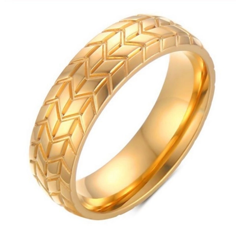 Anillo In Lega Con Trama Di Pneumatico Per Uomo E Donna Intagliato in 3D Gioielli Stile Punk Industriale Fascia Da Moto Retrò