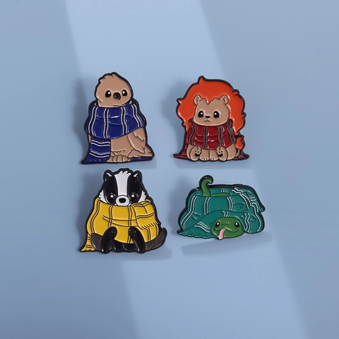 Cartoon Tier Emaille Pin Set Süße Zinklegierung Dachs Schlange Löwe Vogel Brosche Für Kleidung Rucksack Zubehör Unisex Geschenk