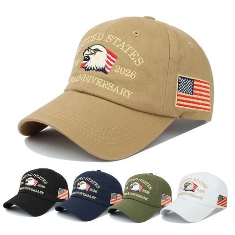 Berretto Da Baseball 250 Anniversario Stati Uniti Cotone Ricamato Aquila Bandiera Cappello Commemorativo Sole Esterno