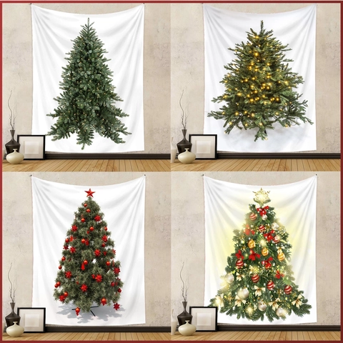 Arazzo Albero Di Natale Tessuto Poliestere Stampa Digitale Realistica Decorazione Camera Letto Soggiorno Festa