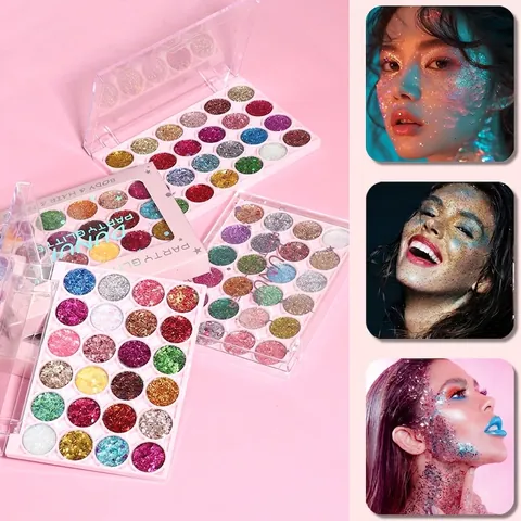 Meerkleurig Glitter Palet Gel Voor Lichaam Haar En Nagels Halloween Podium Make-up Kleurrijk Chic