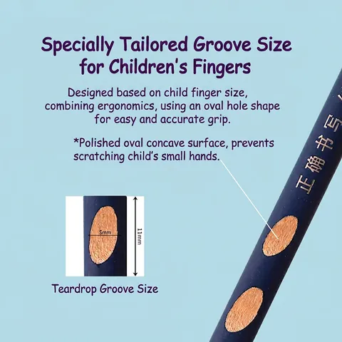 Matite Ergonomiche Con Fori Correzione Postura Triangolare Legno HB 2B Grafite Per Bambini Studenti Scuola Cancelleria