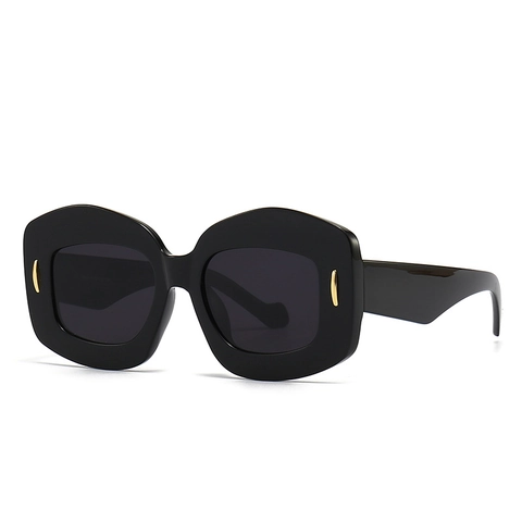 Gafas De Sol De Mujer Con Montura Completa De Ojo De Gato En Color Degradado De Bloque De Color Punk