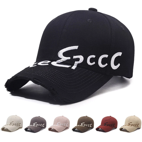 Vintage Distressed Baseball Cap Baumwolle Buchstaben Stickerei Retro Abgenutzte Kante Verstellbare Snapback Hut