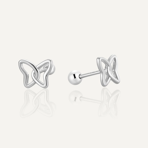 925 Sterlingsilber Schmetterling Ohrstecker Minimalistische Silber Insekten Ohrringe Mit Schraubkugelverschluss Damen Schmuck