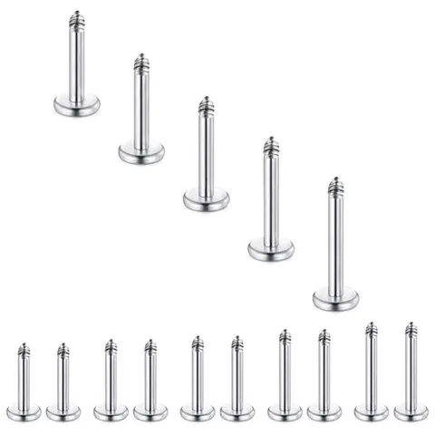 316L Stainless Steel Lip Stud Replacement Bar DIY Piercing Accessory Smooth Minimalist Body Jewelry For Men Women Silver