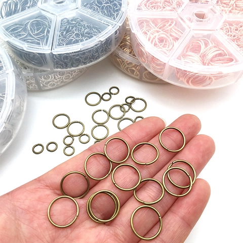 Open Jump Rings Iron Metal Boxed Mixed Sizes Diy Jewelry Making Findings Connectors With Tool Accessory