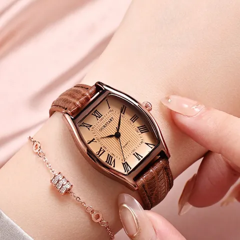 Orologio Al Quarzo Vintage Tonneau Per Donna Eleganti Numeri Romani Cinturino In Ecopelle Orologio Da Polso Minimalista