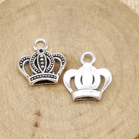 Antique Style Alloy Metal Crown Shape Charms For DIY Jewelry Making Necklaces Bracelets Findings
