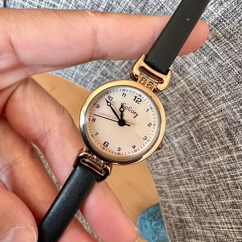 Women Fashion Quartz Watch Small Dial Numeric Analog Display Faux Leather Thin Strap Casual Wrist Watch For Ladies Students